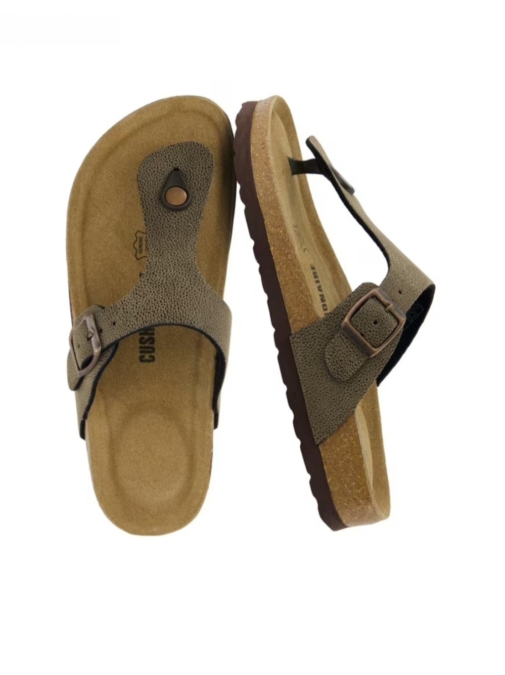 Women’s Buckle Toe-Post Sandals in Brown